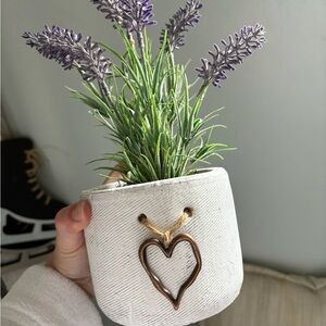 White and Green Faux Floral Accent with Heart Design